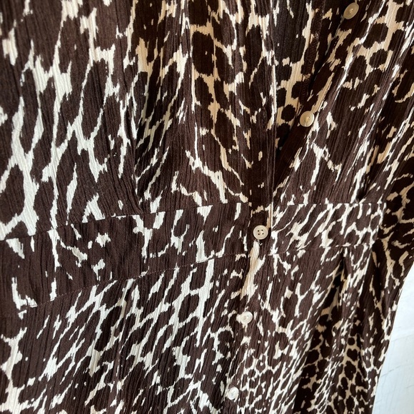 Roaman’s Animal Print Shirt Dress Women’s 22W Duster Coverup Plus Size Empire - Picture 11 of 13